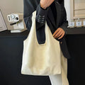 Lady Heavy Duty Washable Eco-Friendly Canvas Tote Bag Open Closure Portable Design Two Handles Polyester Lining Outdoor Daily
