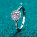 Silver 925 Original Diamond Test Past Brilliant Cut 1-2 Carat Sparkling D Color Moissanite Blossom Snowflake Gemstone Ring Gift