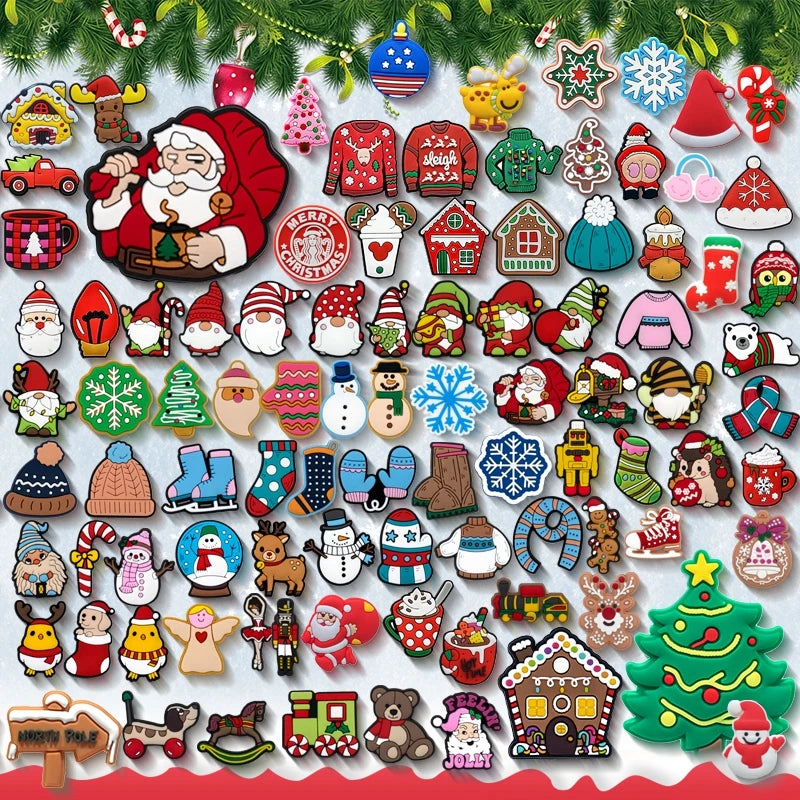 Personalized Rubber Clog Christmas Shoe Charms Cartoon College Designer Custom Pvc Assorted Shoe Charms Shoe Decorations Charm