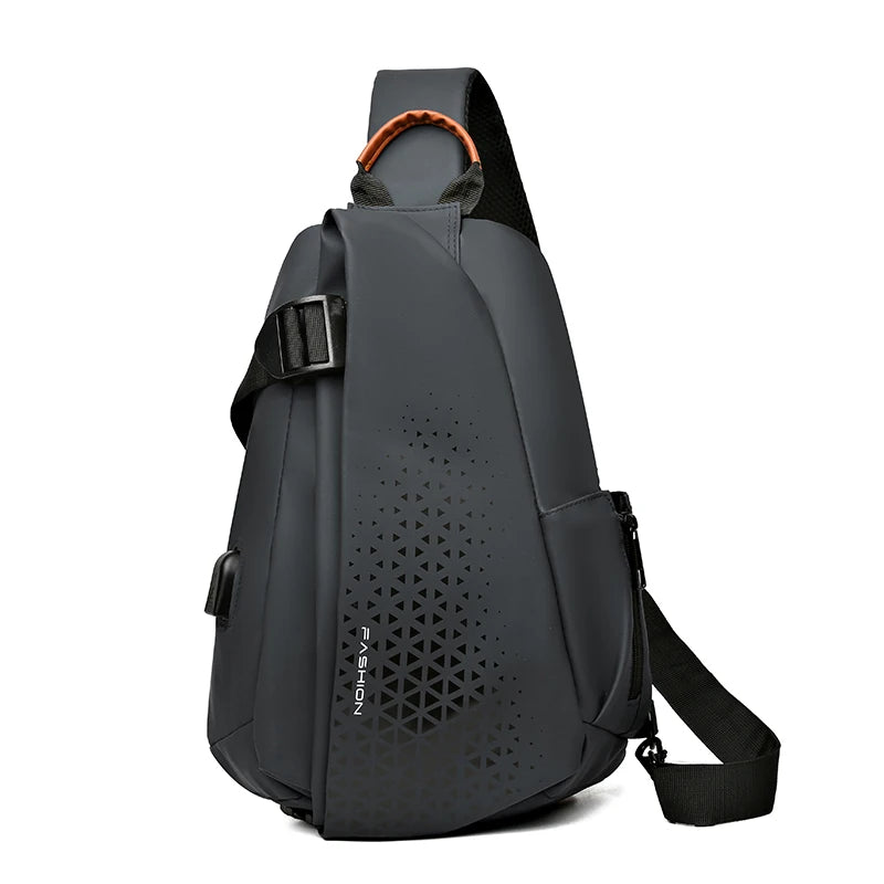 New Design Usb Charging Port Waterproof Wear Resistant Anti Theft Sling Single Shoulder Crossbody Chest Bag