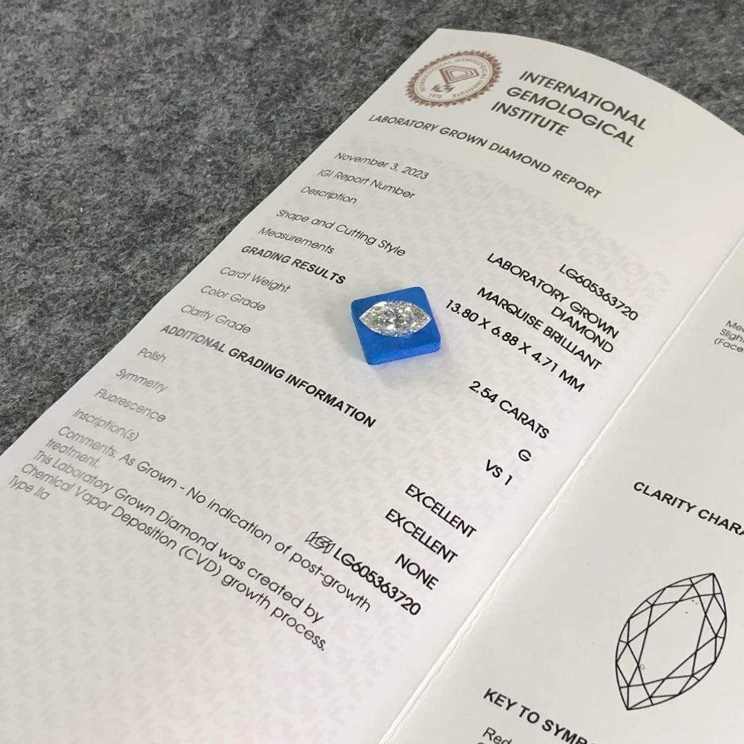 IGI  Certified 2.54ct  G VS1 Wholesale Lab Created Diamond CVD Lab Grown Diamond