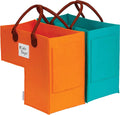 L-Shaped Collapsible Stair Storage Baskets Felt Staircase Basket with Handles for Organizing