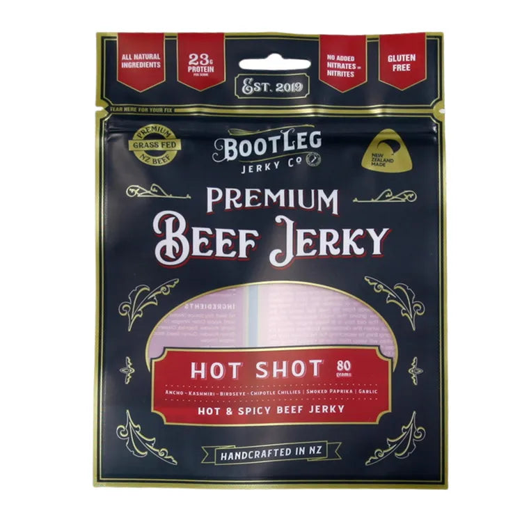 Food Grade Digital Packaging Custom Mylar Bags Heat Seal Reseal Pouch Matt Black Flat Foil Pouches with Zipper Beef Jerky Bags