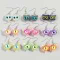 New Y2k Colorful Candy Cartoon Eyeball Kitten Mysterious Diociliary Monster Cat Cyclops Clear Pendant Acrylic Drop Earrings