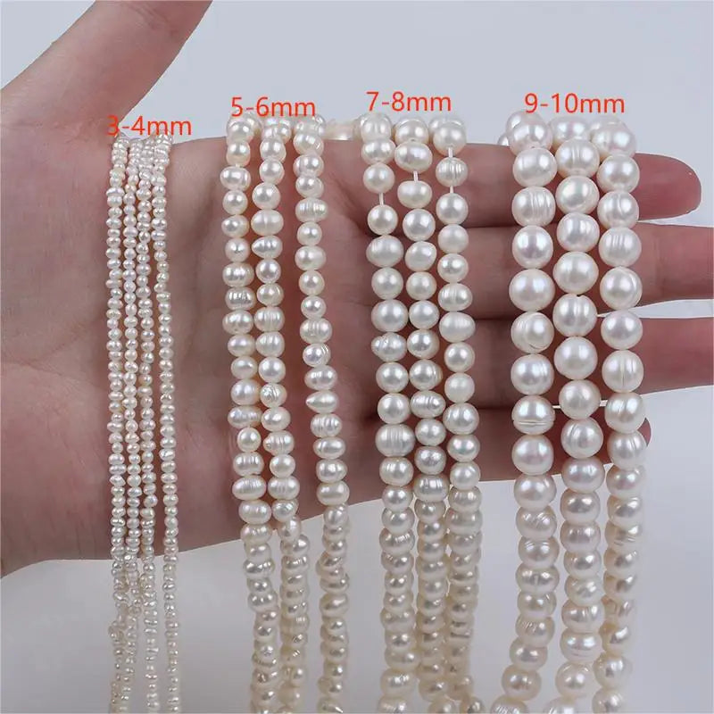 Zhuji Natural White Freshwater Pearls Loose 2-3mm 3-4mm 4-5mm 5-6mm 6-7mm 7-8mm Potato Freshwater Pearls for Sale