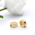 Factory Wholesale 14K Gold Plated Smooth Geometric Hexagonal Spacer Beads for DIY Jewelry Bracelet Making Accessories
