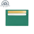 Customized Logo Minimalist Slim Women Men's Pebble Genuine Leather Credit Card Holder Luxury Card Wallet with Card Slots