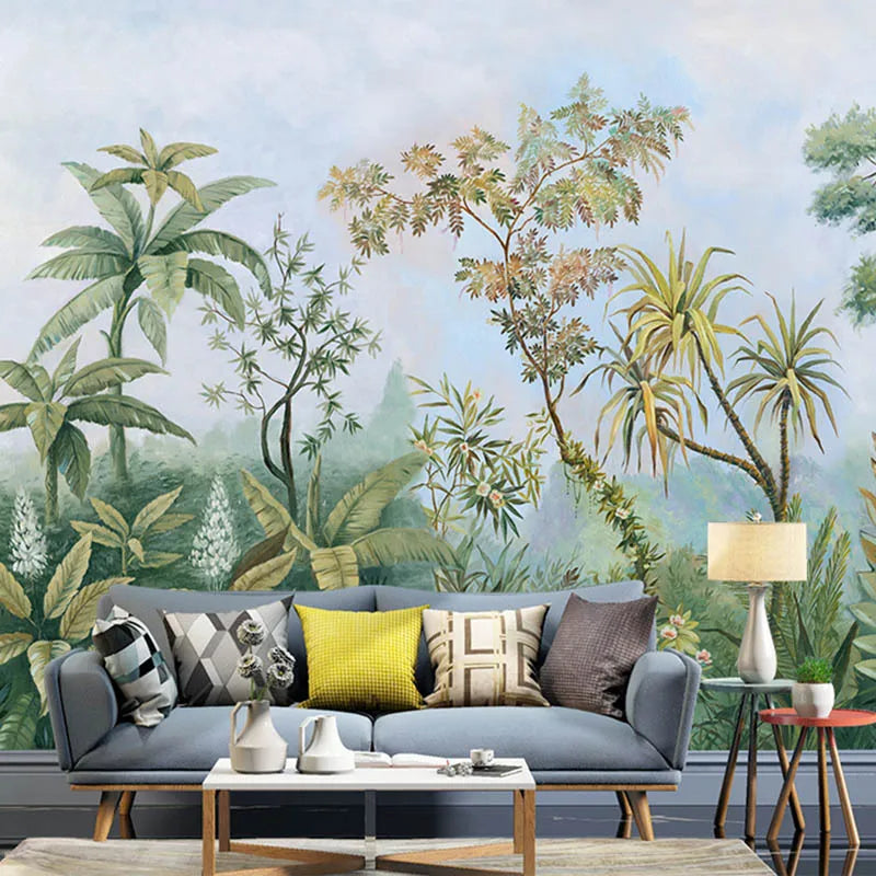 Dark tropical leaves leaf photo wallpaper botanical peel and stick wallpaper for living room bedroom decor