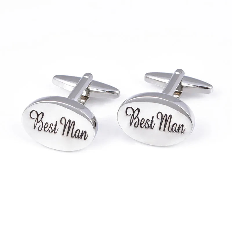 Wholesale Best Man Novelty Cufflinks Custom Men Business Suit Shirt Fashion Accessory Wedding Tuxedo Trendy Jewelry Gift Set