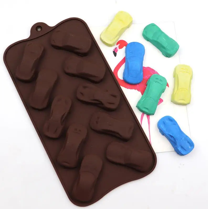10 Cavity Car Shape Silicone Chocolate Fondant Resin Mold DIY Handmade Soap Candle Ice Cube Tray Molds