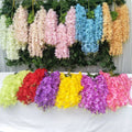 Wholesale White Wisteria Hanging Flowers Vine Garland Wedding Artificial Flowers
