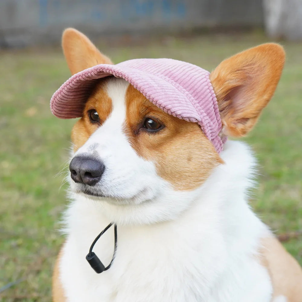 Dog Hat Corduroy Pet Baseball Cap Sun Protection Outdoor Cat Headwear Fisherman Hat