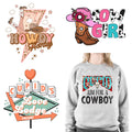 Hot Sale Howdy Valentine Day DTF Heat Transfer Sticker Custom Cupid Cowboy Valentine Heat Transfer Printing Sticker for T-shirt