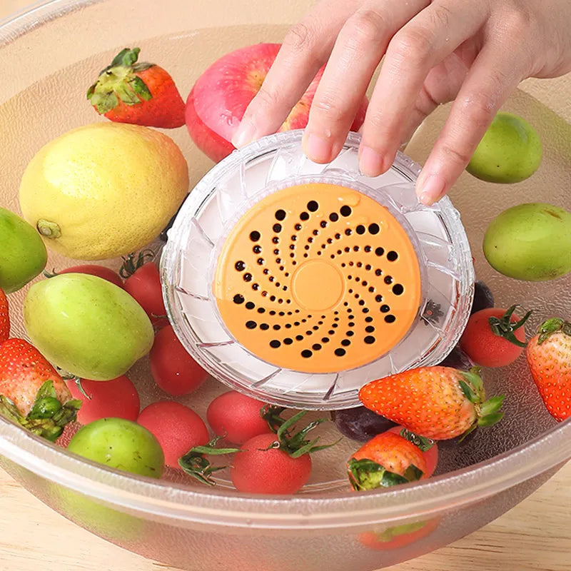 White Fruit and Vegetable Washing Machine IPX7 Purifier with Wireless Charging & OH-ion Purification Technology for Vegetables