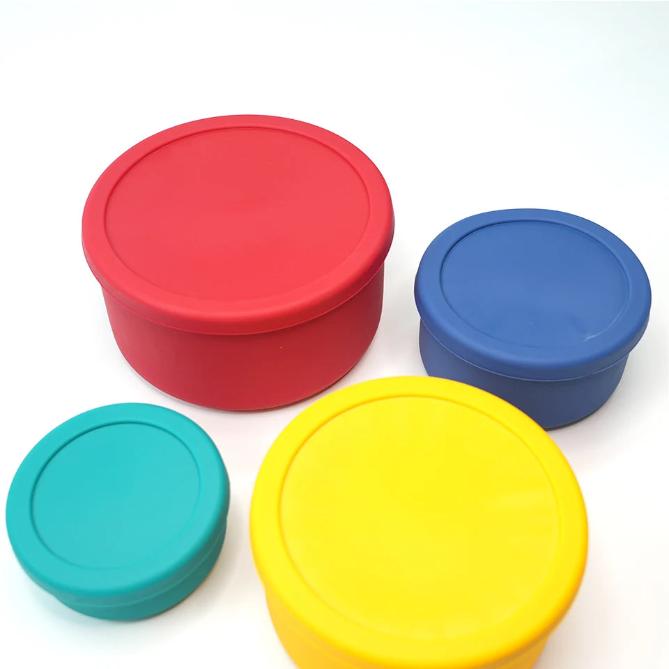 Newest Hot Sale Silicone Food Storage Container Set Reusable Airtight Silicone Bento Lunch Boxes