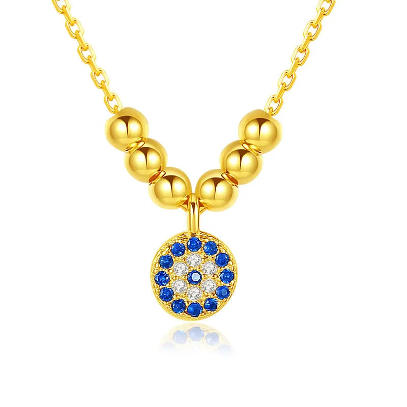 Wholesale Rhodium Plating Fashion Necklace Jewelry Cz Zircon Women Pendant Necklaces 925 Silver Round