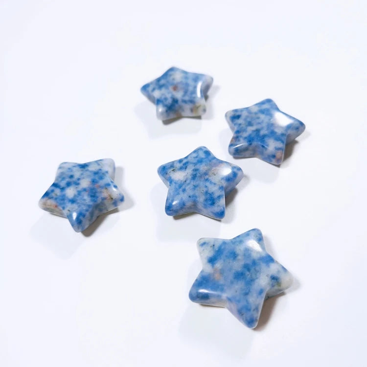 Huiying Engraved Blue Spot Stone Star Stones Symbols Gemstone Pocket Stone Crafts