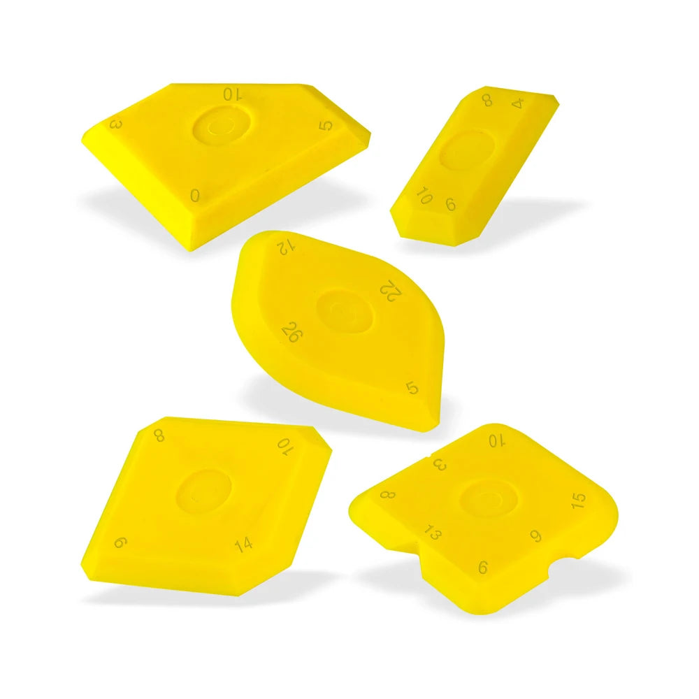 Caulking Tools 5pcs/set Yellow Silicone Sealant Profiler Sealant Spatulas Putty Knife Sealant Scraper