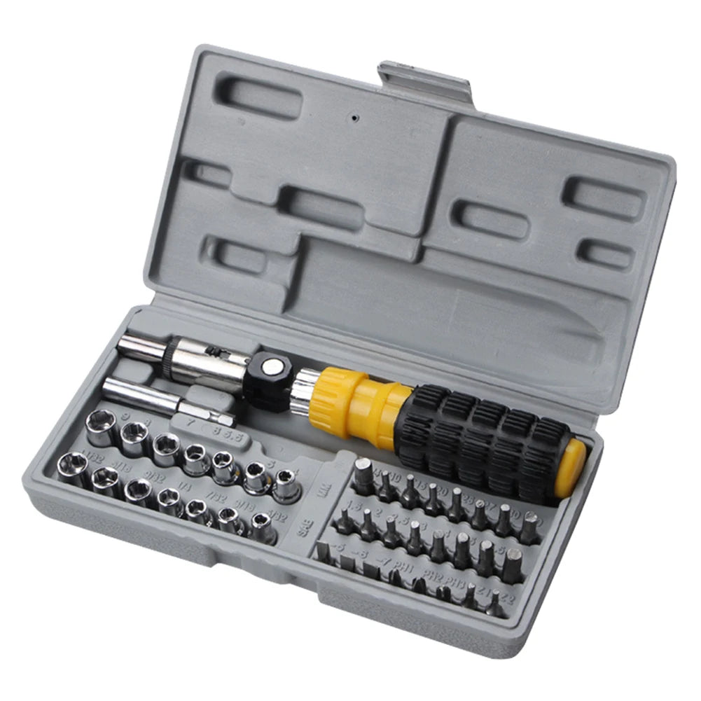 41pcs/set Multi Screwdriver Set Ratchet Spanner Socket Kit Wrench Screw Household Repair Hand Tools for Computer Mobile Phone