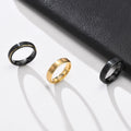 Poya High Quality Women Men Couple Engagement Wedding Jewelry 5mm Brushed Black and Gold Plated Tungsten Carbide Ring