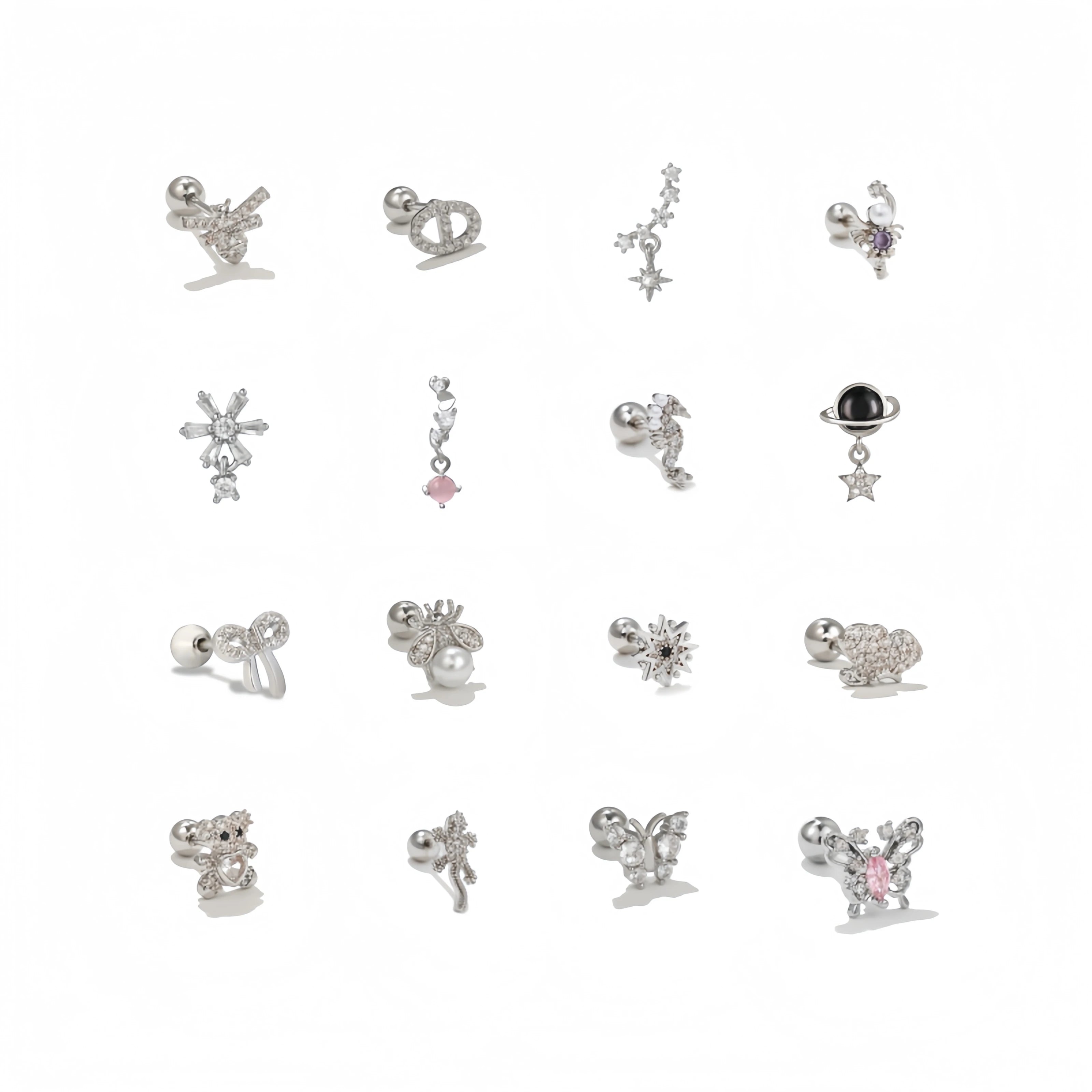 Paw Print Studs Earrings Hypoallergenic Jewelry Gift for Women Puppy Dog Cat Pet Earrings with Zirconia Paw Screw Back Earrings
