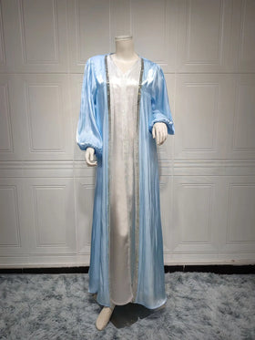 Elegant I Maxi Dress Ladies Muslim Women Long Sleeve Abaya Dubai Muslim Dresses