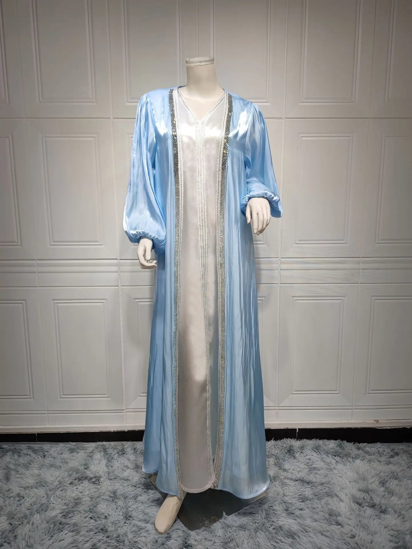 Elegant I Maxi Dress Ladies Muslim Women Long Sleeve Abaya Dubai Muslim Dresses