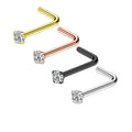 SC Piercing Gold Stainless Steel Nose Rings Real Nose Rings Stainless Steel Inlaid Zircon Piercing Nose RIngs for Women Men