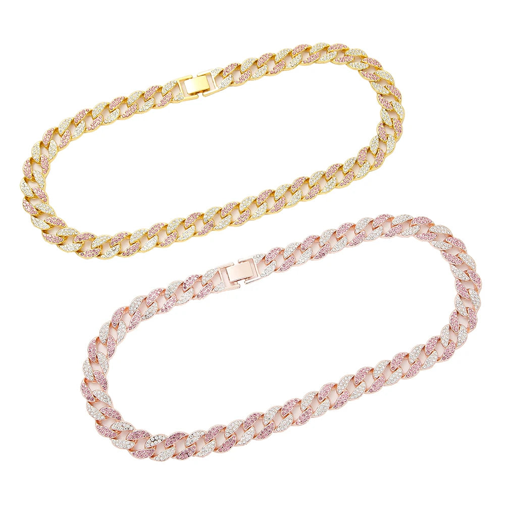 2015 Hotsale Wholesale Cuban Chain Bracelet Thick Hiphop Style Sparkling Rhinestone Pearl Gold Plated Men's Iced Jewelry Gift