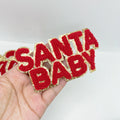 Custom Embroidered Eco-Friendly Twill Glitter Chenille SantaBaby Patch Christmas Iron Festival Style Small Size Fabric Hat