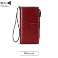 Bigger Size Fashion Envelope Clutch Long Wallet Rfid Women Leather