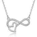 Hot Fashion Trendy 925 Sterling Silver Necklaces Aaa Cubic Zirconia Infinity Love Shape Necklace for Women
