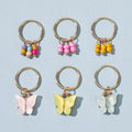 HOVANCI 3Street Wear Hair Clip for Pigtail Hoop Hair Clips with Butterfly Charms DIY Hair Accessories Hip Hop Jewelry Set
