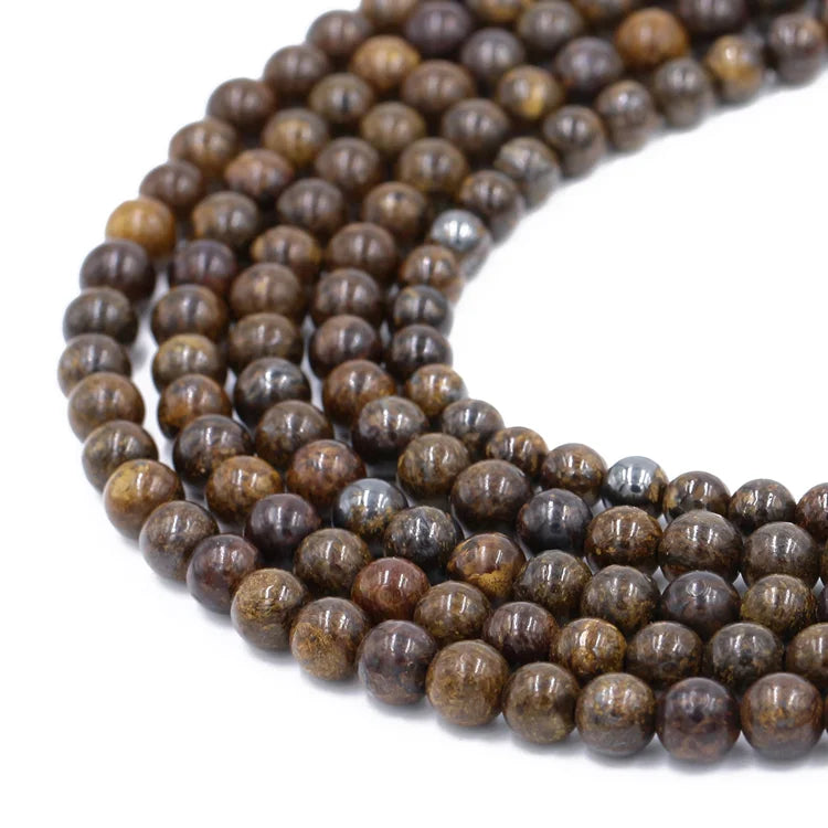 Hot Sale Brown Natural Stone Gemstone Beads Bronzite Loose Bronzite Beads Fashion Round Beads Jewelry
