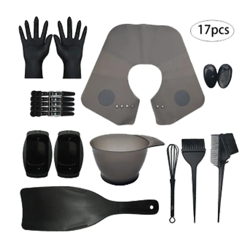 Wholesale 17pcs Hair Coloring Set Hair Dye Brush Coloring Tools Kit Hair Dye Brush Set
