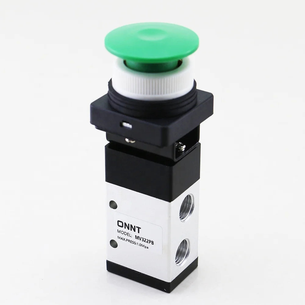 Mushroom Type Control Set Green MV322PB 3/2 Way Small Pneumatic Air Compressor Pressure Mechanical Push Button Switch Valve