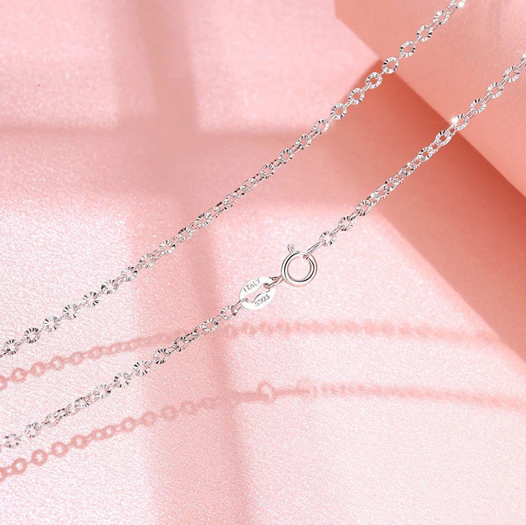 Wrinkle Oval Chain 925 Sterling Silver Chain Necklace