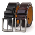 China Manufacturer Factory Custom Alloy Pin Buckle Classic Vintage Black Brown Luxury Real Genuine Leather Belt for Men