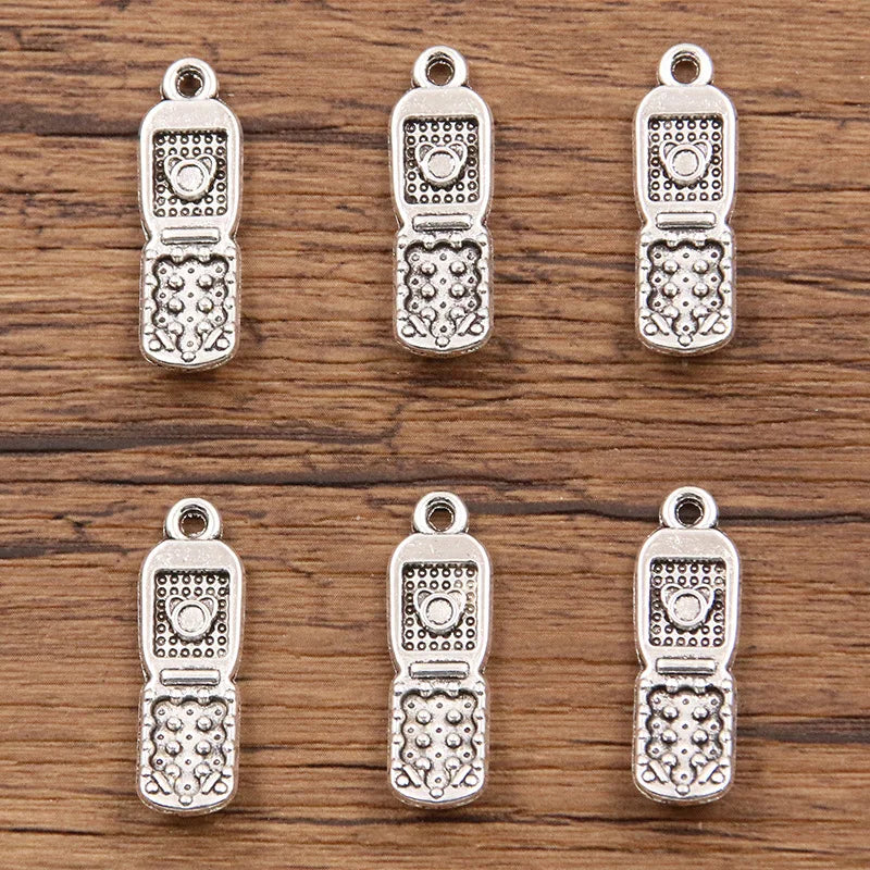 Antique Silver Color Plated Pendants Making DIY Handmade Tibetan Silver Color Jewelry Cellphone Mobile Charms
