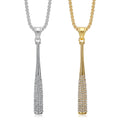 Fine Jewelry Hip Hop Pendants Baseball Bat Luxury Crystal Pendant Necklace Square Pearl Chain for Men's Gift