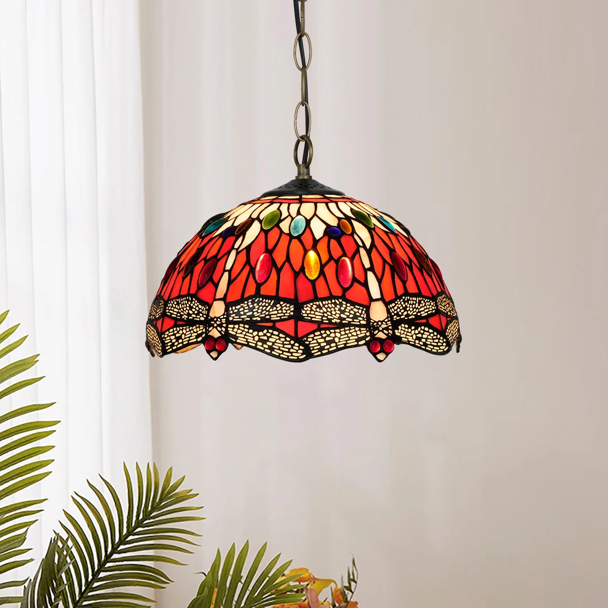 Tiffany Stained Glass OEM Pendant Light for Hotel Lobbycafe & Living Room Ceiling Chandelier Light for Home Use Hotel Project