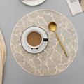 PVC Vinyl Metallic Round  Placemats Decorative Dinning Table Mats Luxury Placemats Quilted Placemat