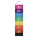 Seven Chakra Contemporary Landscape Wall Hanging with Tassel Cotton Linen Eco-Friendly Tapestry for Bedroom Home Decoration