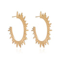Gemnel 925 Sterling Silver Gold Plated Sunburst Statement Big Hoop Earrings 2022 Jewelry