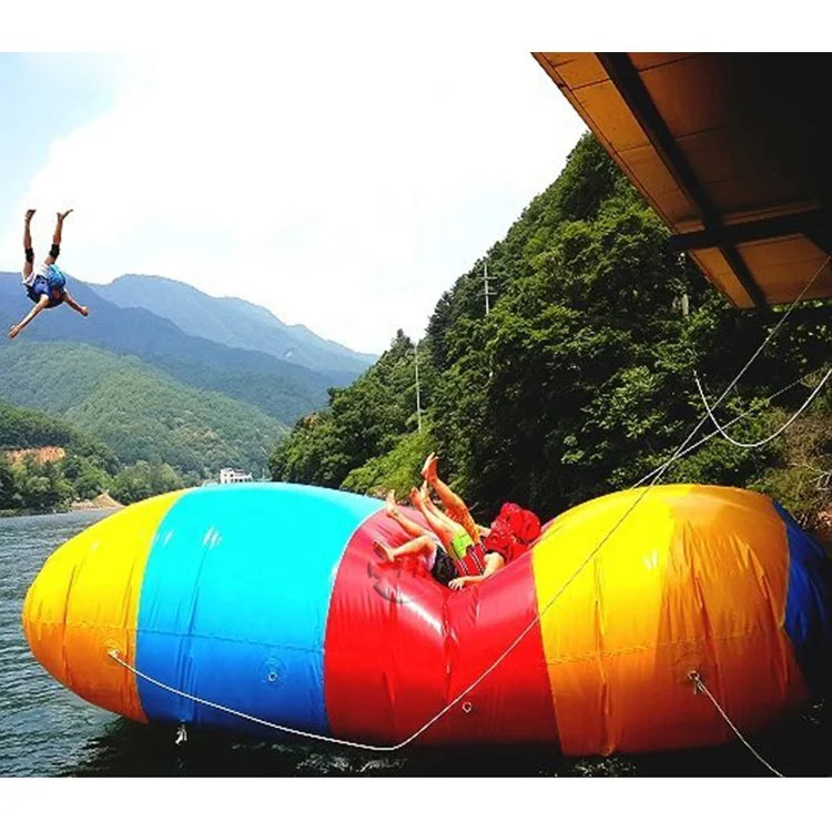 Factory in Stock 0.9mm PVC Tarpaulin Inflatable Water Jumping Pillow / Inflatable Water Catapult Blob for Sale