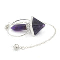 HZ Wholesale Folk Crafts Healing Stones Natural Crystal Pendulum Pyramid Amethyst Crystal Pendants