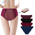 4-Layer Soft Seamless Breathable Menstrual Panties for Women Durable Reusable Ventilated Moisture Flow Period Underwear