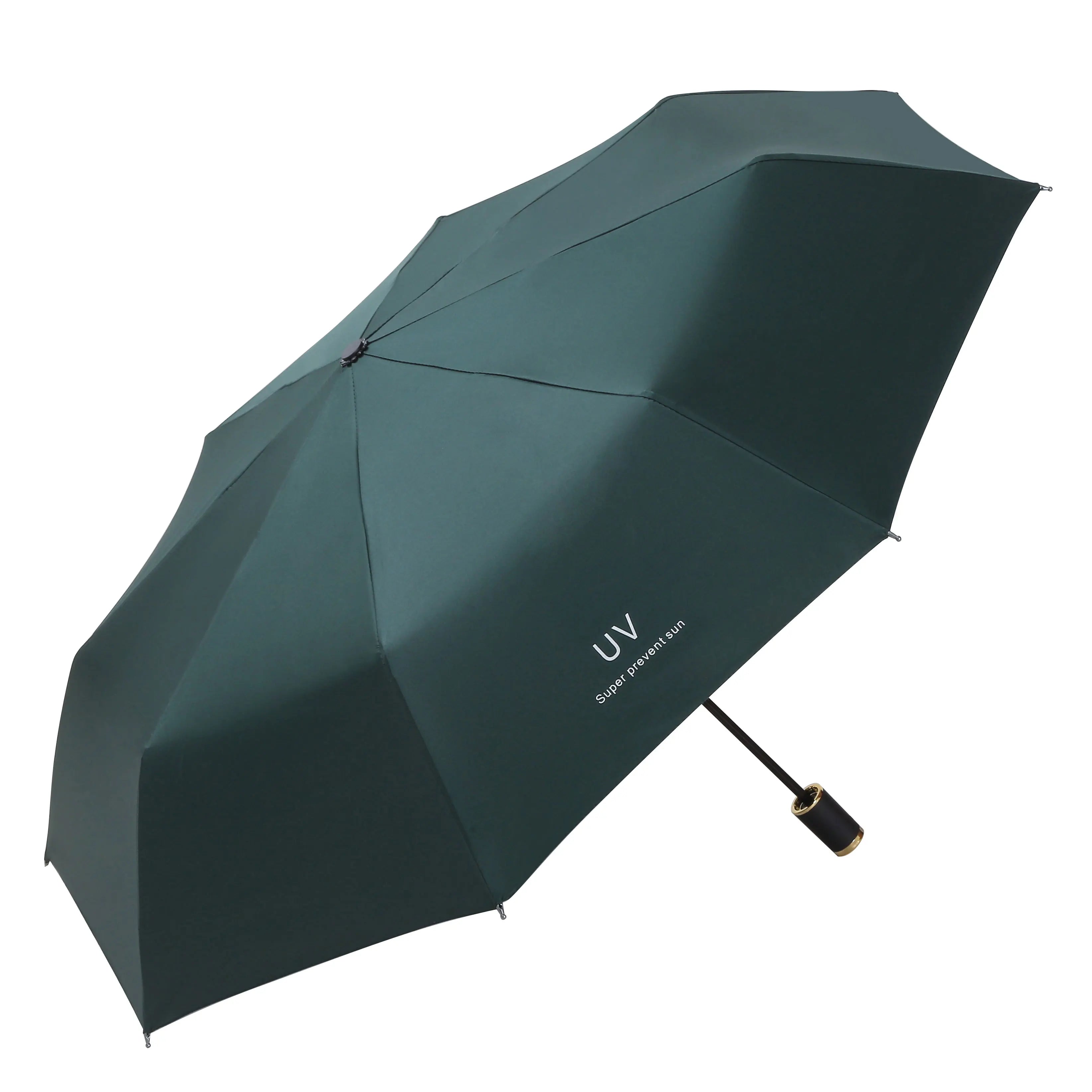 Wholesale Promotional 3-Fold Lightweight Umbrella Traditional Classic Casual Design with Custom Logo Prints