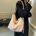 Large Capacity Nylon Shoulder Bags for Women Commuting Leisure Ladies Messenger Bag Student Solid Color Female Handheld Tote