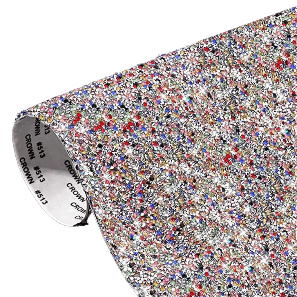 Self-Adhesive 3mm Crystal Resin Rhinestone Sheets 40*24cm Flatback Iron-On Hot Fix for Shoes Garments Bags